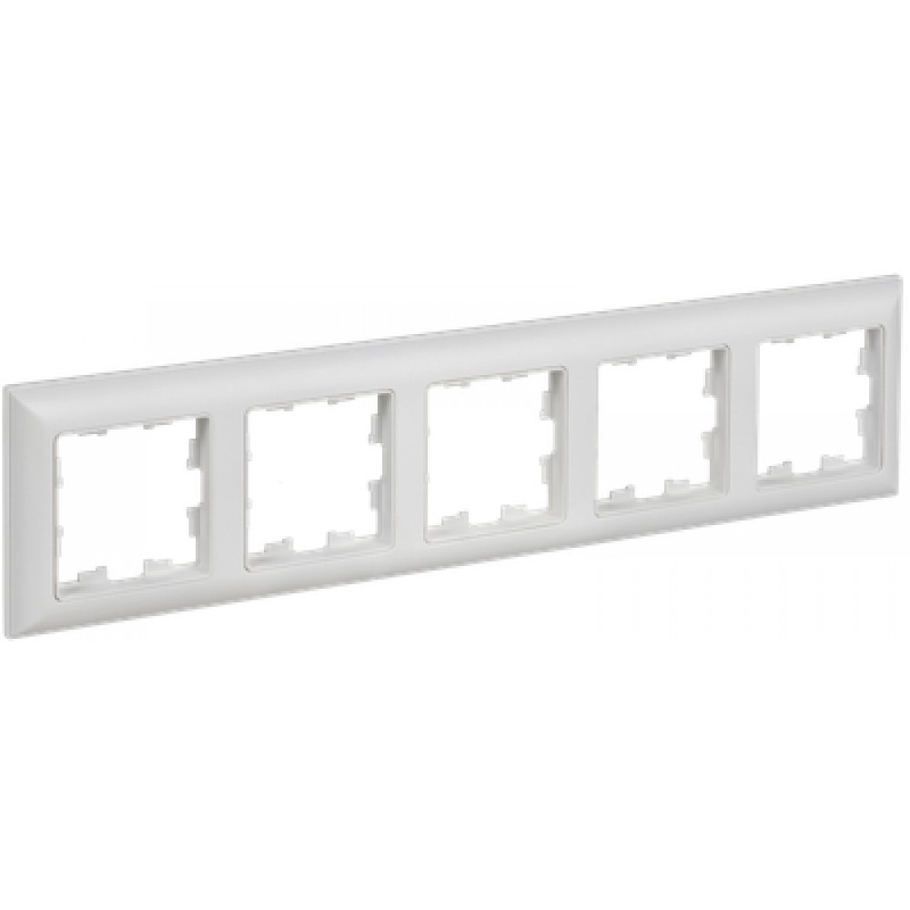 Рамка РУ-5-БрАБ пятерная арк. белый ИЭК 