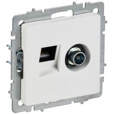 Розетка 1-я TV+RJ45 РТВ/РК12-БрАБ арк. белый ИЭК Розетка 1-я TV+RJ45 РТВ/РК12-БрАБ арк. белый ИЭК
