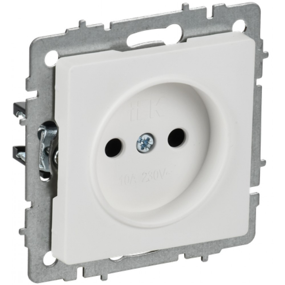 Розетка 1-я  б/з РС10-1-0-БрАБ 10А, арк.белый ИЭК