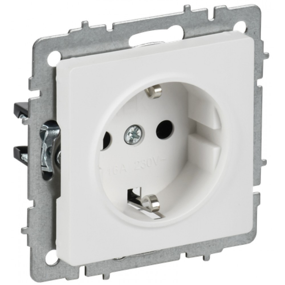 Розетка 1-я  с/з РС14-1-0-БрАБ 16А, арк.белый ИЭК