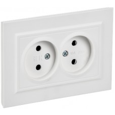 Розетка 2-я б/з РС12-2-БрАБ арк.белый ИЭК Розетка 2-я б/з РС12-2-БрАБ арк.белый ИЭК