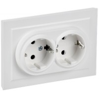 Розетка 2-я  с/з РСш12-3-БрАБ арк.белый ИЭК