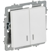 Выключатель 2кл. скрытой установки с инд. ВС10-2-1-БрАБ арк.белый ИЭК