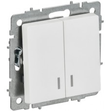 Выключатель 2кл. скрытой установки с инд. ВС10-2-1-БрАБ арк.белый ИЭК Выключатель 2кл. скрытой установки с инд. ВС10-2-1-БрАБ арк.белый ИЭК