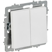 Выключатель 2кл. проходной скрытой установки ВС10-2-6-БрАБ арк.белый ИЭК