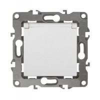 Розетка 1-я с/з с крышкой скрытой установки белый без рамки/лапок Эра12 12-2103-01