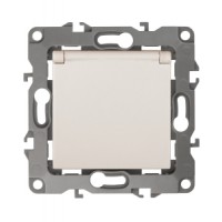 Розетка 1-я с/з с крышкой скрытой установки сл. кость без рамки/лапок Эра12 12-2103-02