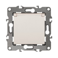 Розетка 1-я с/з с крышкой скрытой установки сл. кость без рамки/лапок Эра12 12-2103-02