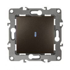 Выключатель 1кл. скрытой установки с подсветкой без рамки/лапок бронза ЭРА 12-1102-13