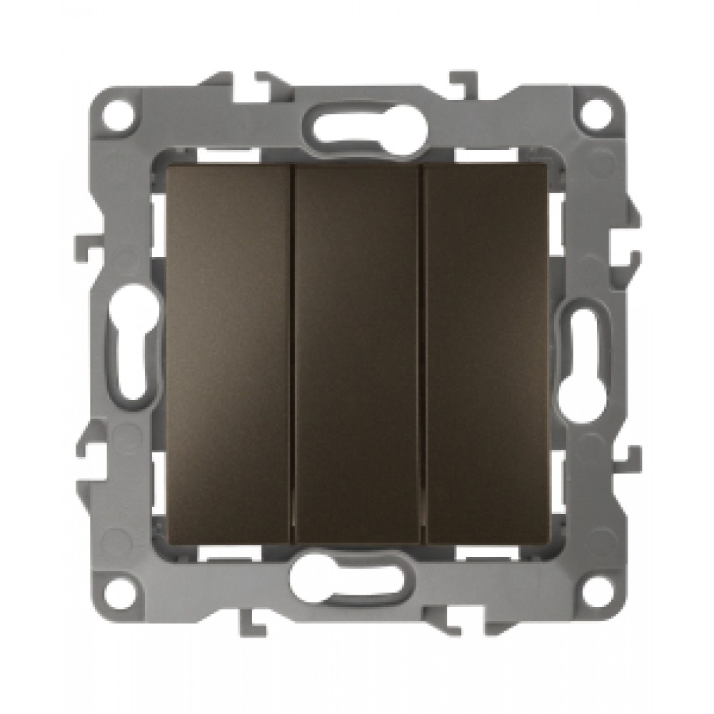 Выключатель 3кл. скрытой установки без рамки/лапок бронза ЭРА 12-1107-13