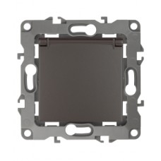 Розетка 1-я с/з с крышкой скрытой установки без рамки/лапок бронза ЭРА 12-2103-13