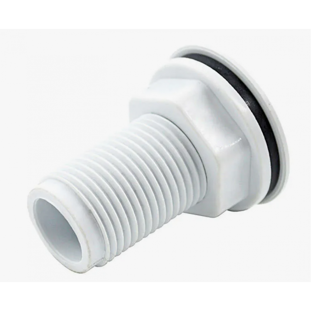 Врезка для емкости с контрагайкой пластиковая 3/4" Врезка для емкости с контрагайкой пластиковая 3/4"