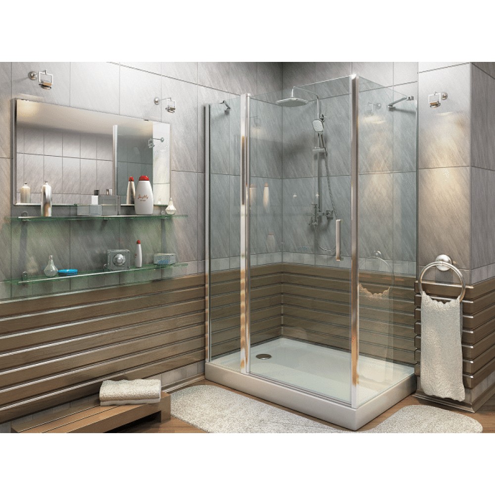 Душевое ограждение 100*100 EvaGold  квадрат профиль оружейная сталь