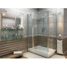 Душевое ограждение 100*100 EvaGold  квадрат профиль оружейная сталь