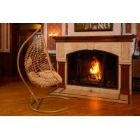 Кресло садовое ротанг Екатерина бежевая подушка 