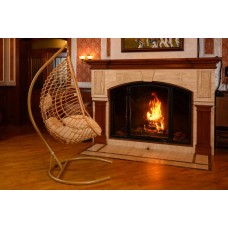 Кресло садовое ротанг Екатерина бежевая подушка 