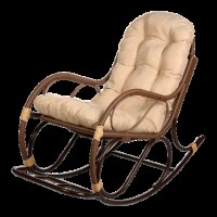 Кресло-качалка с подножкой из искусственного ротанга Какао