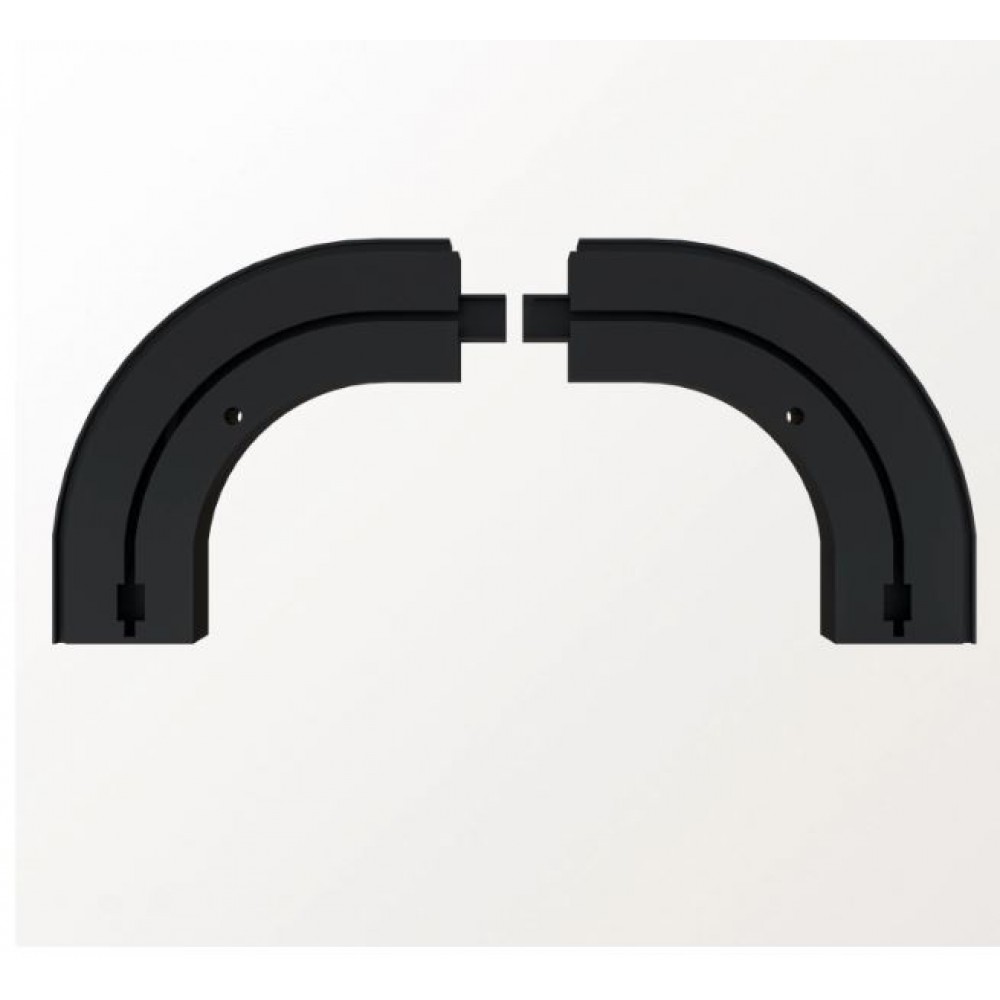 Поворот финальный 1-рядной шины ПВХ ЧЁРНЫЙ левый+правый ХХХ АКЦИЯ