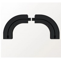 Поворот финальный 1-рядной шины ПВХ ЧЁРНЫЙ левый+правый ХХХ АКЦИЯ