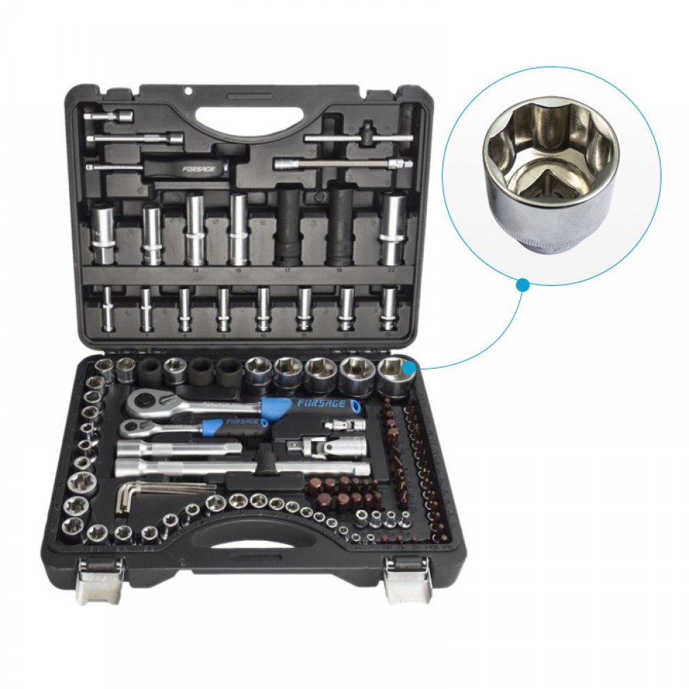 Набор инструментов - 122 предметов 1/4",1/2" F-38901 51380 Набор инструментов - 122 предметов 1/4",1/2" F-38901 51380