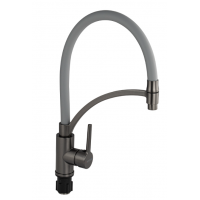 Смеситель для кухни MAGNUS нерж гибкий излив с фиксацией графит (9423)