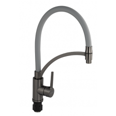 Смеситель для кухни MAGNUS нерж гибкий излив с фиксацией графит (9423)