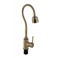 Смеситель для кухни MAGNUS нерж гибкий излив бронза (92141)