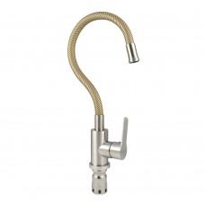Смеситель для кухни гибкий гусак бронза 92141