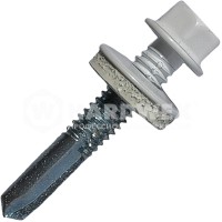 Саморез кровельный 5,5* 32/12 RAL 9010 Белый Усиленный (уп. 25штук)