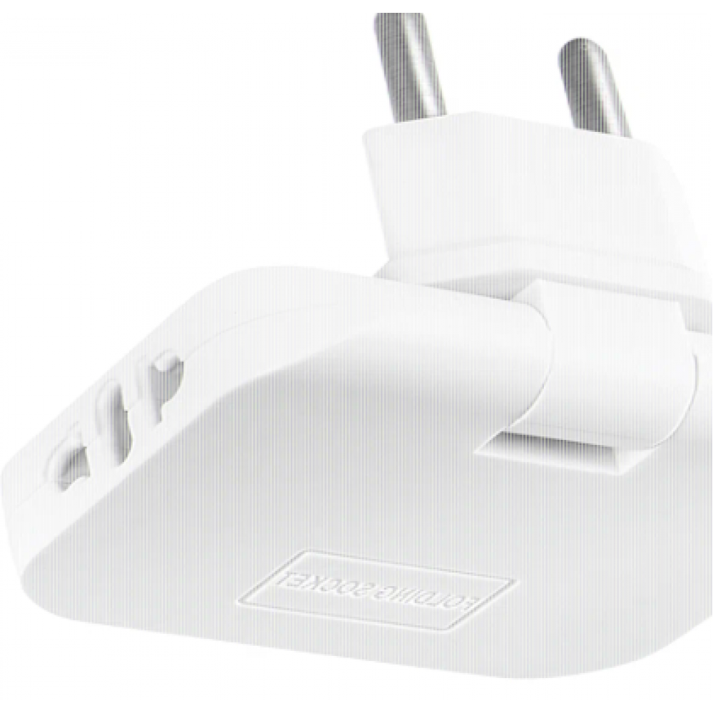 Тройник WALKER WH-04 в розетку, 2хEU-разъем, 2хUSB (1А), поворотный, плоский, белый