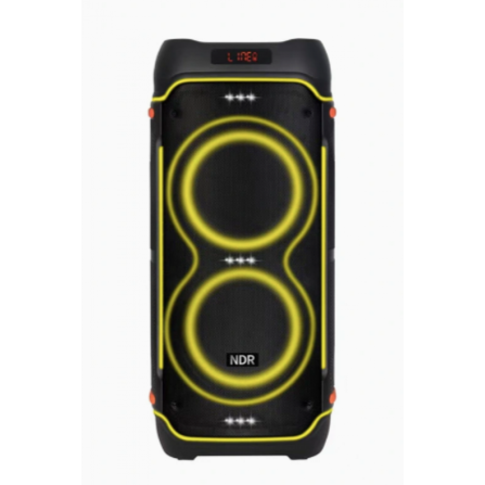 Колонка NDR-1808, Bluetooth,74,5см, дин. 2шт/8",100Вт, пульт,2беспр.микрофона, подсветка