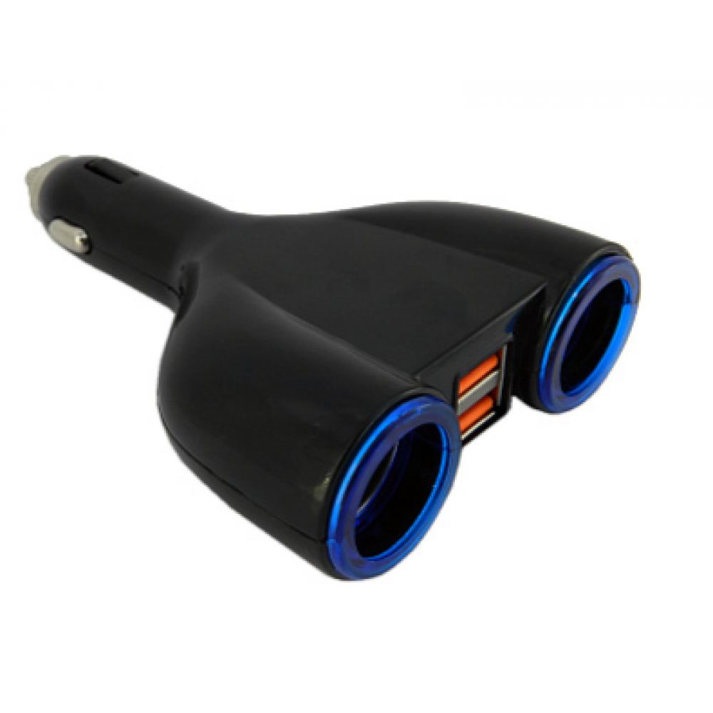 Разветвитель в авто на 2 устройства ZX-512 + 2 USB 1000 mAh