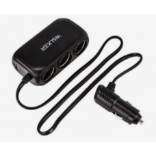 Разветвитель прикуривателя WALKER WSC-23, 80Вт, 3 разъема + 2 USB (2.1А), с индикатором