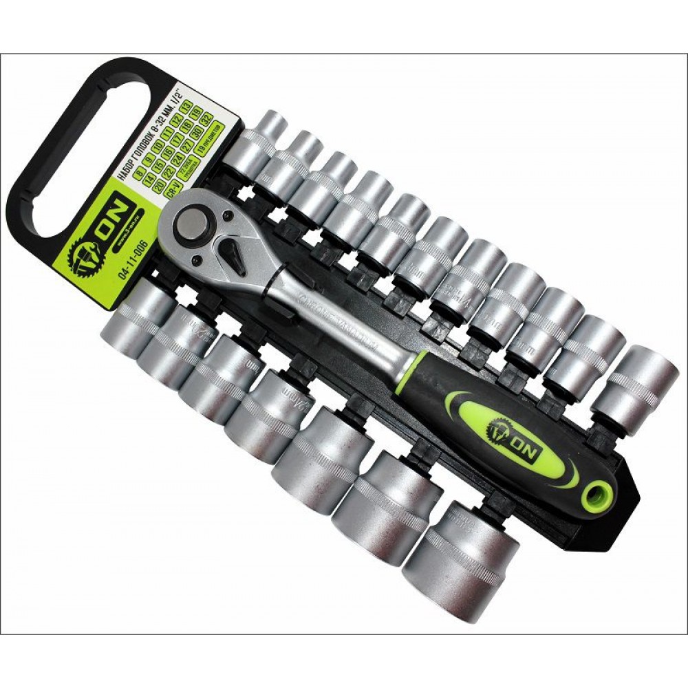 Набор головок с трещеткой 19 предметов 1/2" 04-11-006