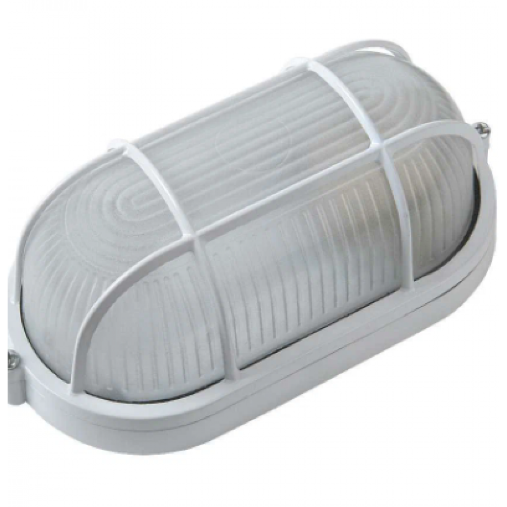 Светильник под лампу ЖКХ НБП/НПП 1402 овал белый с реш. General GCF-O-E27-60-IP65 437726