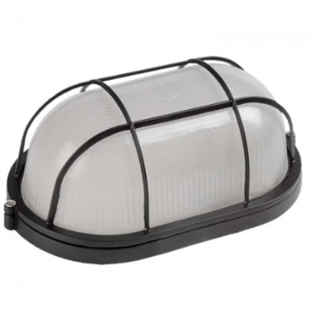 Светильник под лампу ЖКХ НБП/НПП 1402 овал черный с реш. General GCF-O-E27-60-IP65 437728