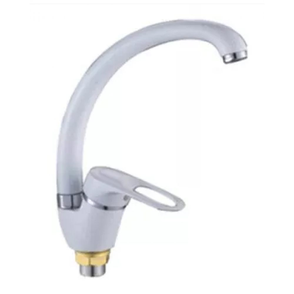 Смеситель для кухни POTATO силумин высокий излив белый P5925-7