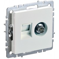 Розетка 2-я TV+RJ45 РТВ/РК12-БрЖ жемчуг ИЭК