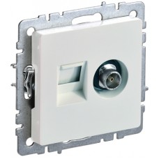 Розетка 2-я TV+RJ45 РТВ/РК12-БрЖ жемчуг ИЭК