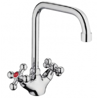 Смеситель для умывальника Frap силумин П-образный излив маховик F4019