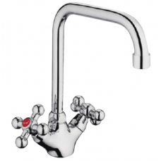 Смеситель для умывальника Frap силумин П-образный излив маховик F4019