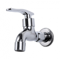 Кран водоразборный, хром, 15см от стены с аэратором латунь Frap F521