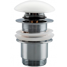 Донный клапан Хром с переливом с белой крышкой Frap F60-8 Донный клапан Хром с переливом с белой крышкой Frap F60-8