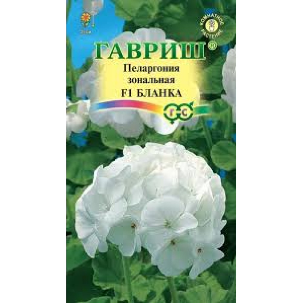 Семена Цветы Пеларгония Бланка F1 зональная 4шт.