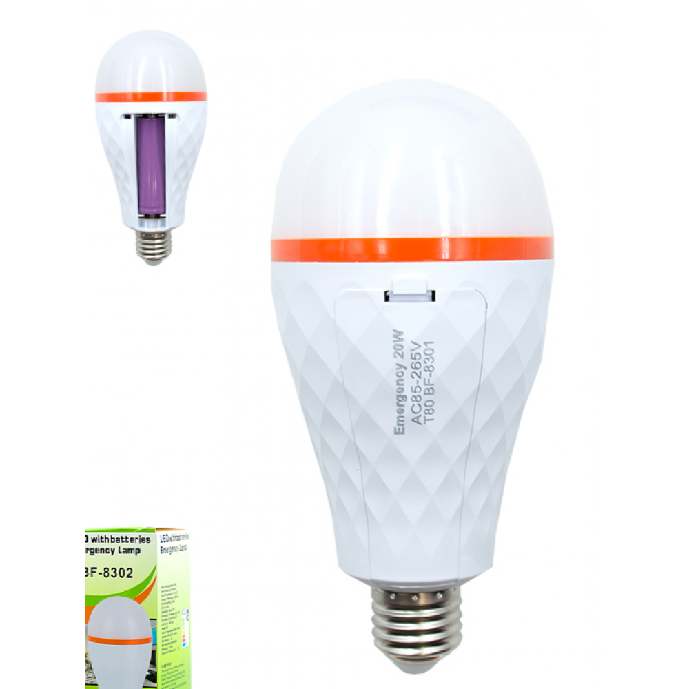 Светодиодная лампа аварийная 20вт Е27-6500К-Т80 BF-8302 SP-259