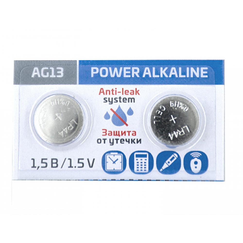 Батарейка AG13 BL 10 Alkaline 1.5V круглая GoPower SP-04225