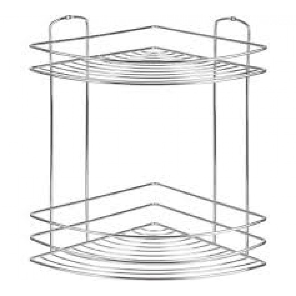 Полка д/ванной угловая 2 яруса BASIC Рыжий кот хром 111175 Полка д/ванной угловая 2 яруса BASIC Рыжий кот хром 111175