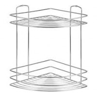 Полка д/ванной угловая 2 яруса BASIC Рыжий кот хром 111175