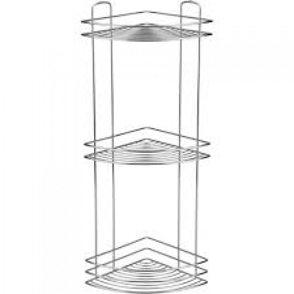 Полка д/ванной угловая 3 яруса BASIC Рыжий кот хром 111178