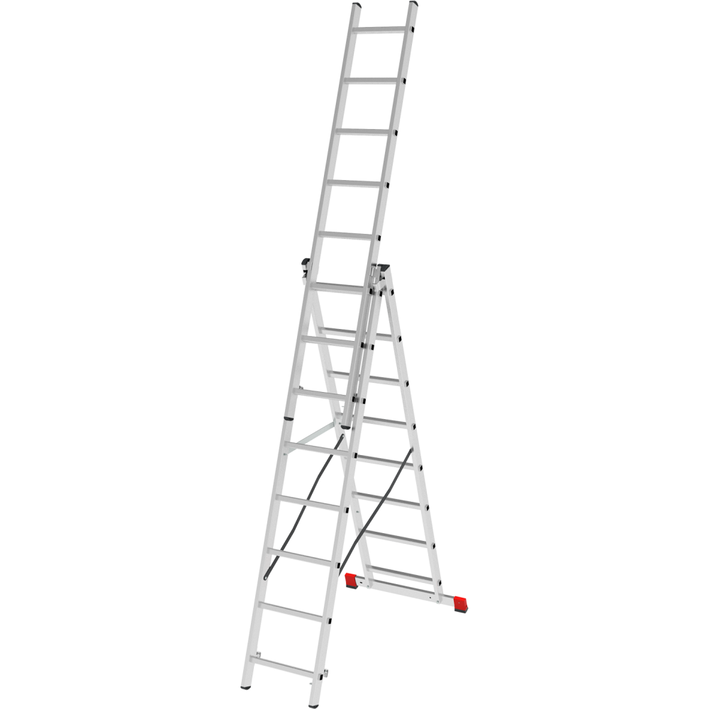 Лестница алюм. 3х14, Усиленная (Н 3,76-9,49м) 4314р